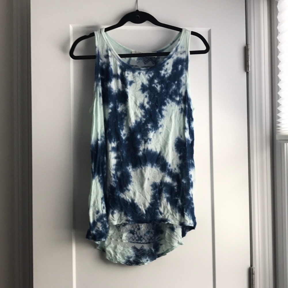 Vintage Havana tie-dye High low lace back top